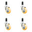 3 Inch 316SS Polyurethane Swivel 1-1/4 Inch Expanding Stem Caster Set SCC
