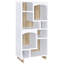 Bibliothèque blanche et pin vieilli 65 tablettes à 8 tablettes