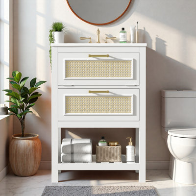 24" Single Bathroom Vanity with Ceramic Top