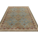 Distressed Homage Hand Knotted Wool Abstract Area Rug