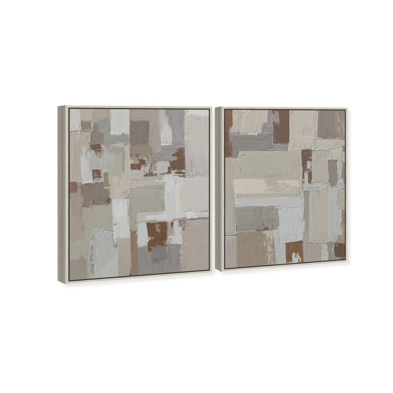 In Place Set Canvas Abstract Print by Oliver Gal, Black Frame, 16 x 20, 21"H x 25"W, Silver Floater Frame