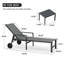 Ensemble de chaises longues d'extérieur PURPLE LEAF avec accoudoirs, 3 pièces, en aluminium, avec table d'appoint et roulettes, idéal pour la piscine et le jardin.-710572752