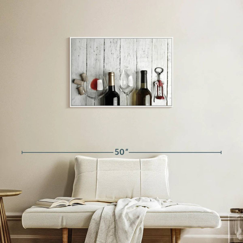 Dégustation de vin, Cadre flottant blanc, 31 po x 21 po