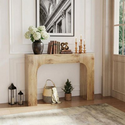 Slim Farmhouse Console Table for Living Room – Narrow Wooden Entryway Table, Rustic Oak Accent, Space-Saving Hallway Furniture, Ideal Behind Sofa or in Foyer, 47 Inch – 1.2 Michat Cracked Oak