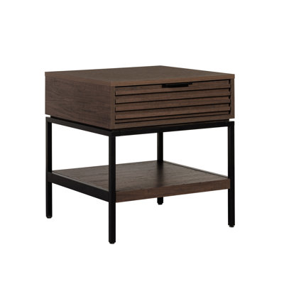 End Table W/Drawer Brown 22x22