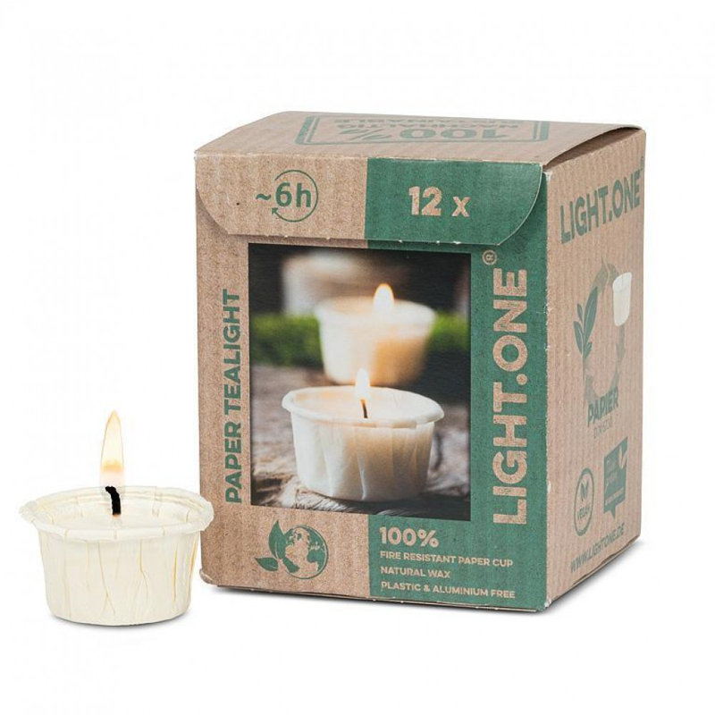 Set Of 12 Natural Wax Sustainable Tealight Candle