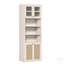 Grande armoire de rangement pour garde-manger, organisateur moderne très profond de 71 po avec tablette ouverte et rangement fermé, conception anti-basculement autoportante de 71 po-129339171