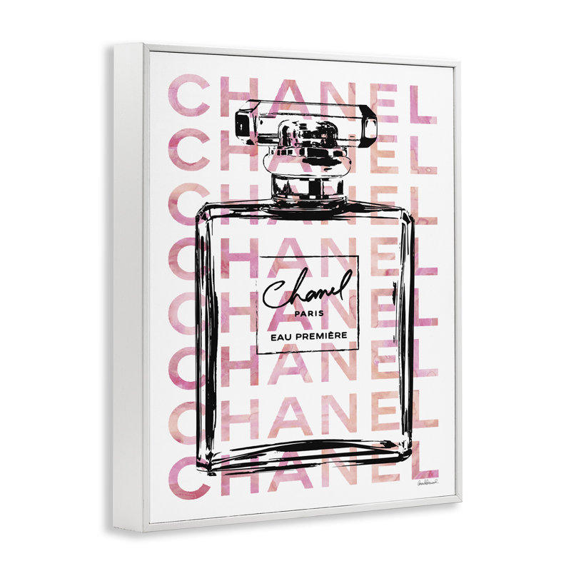 «Perfume Bottle with Words», impression, H 14 po x l 11 po, Giclée encadrée blanc bord de mer