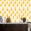 Papier peint adhésif peler et coller en PVC, revêtement mural auto-adhésif amovible avec poire, conception transparente de fruits orange, feuilles vertes, impression minimaliste, imperméable pour la décoration intérieure - Rouleau