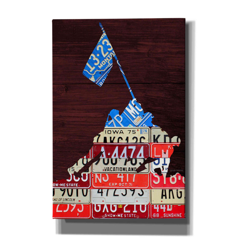 «Iwo Jima Licence Plate Art» par Design Turnpike, estampe numérique sur toile, 12 po x 18 po, H 60 po x l 40 po x P 1,5 po