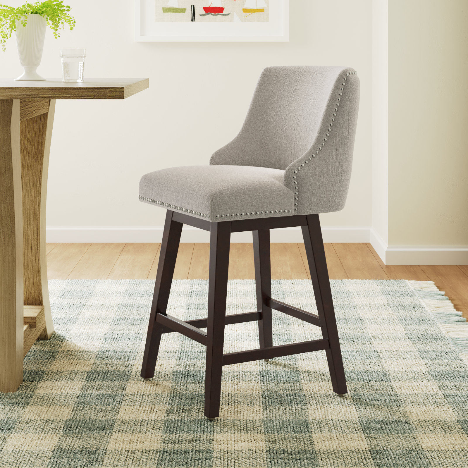 Orbay Swivel 26" Counter Stool, Nathan Ginger Tweed