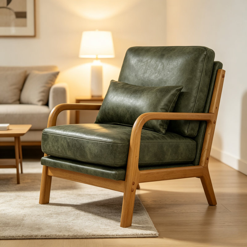 Méridienne l 26 po Mid-Century, 1, Green