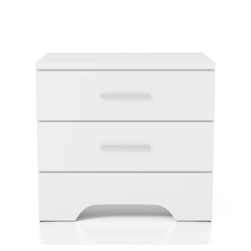 Table de chevet 2 tiroirs Miami, Blanc