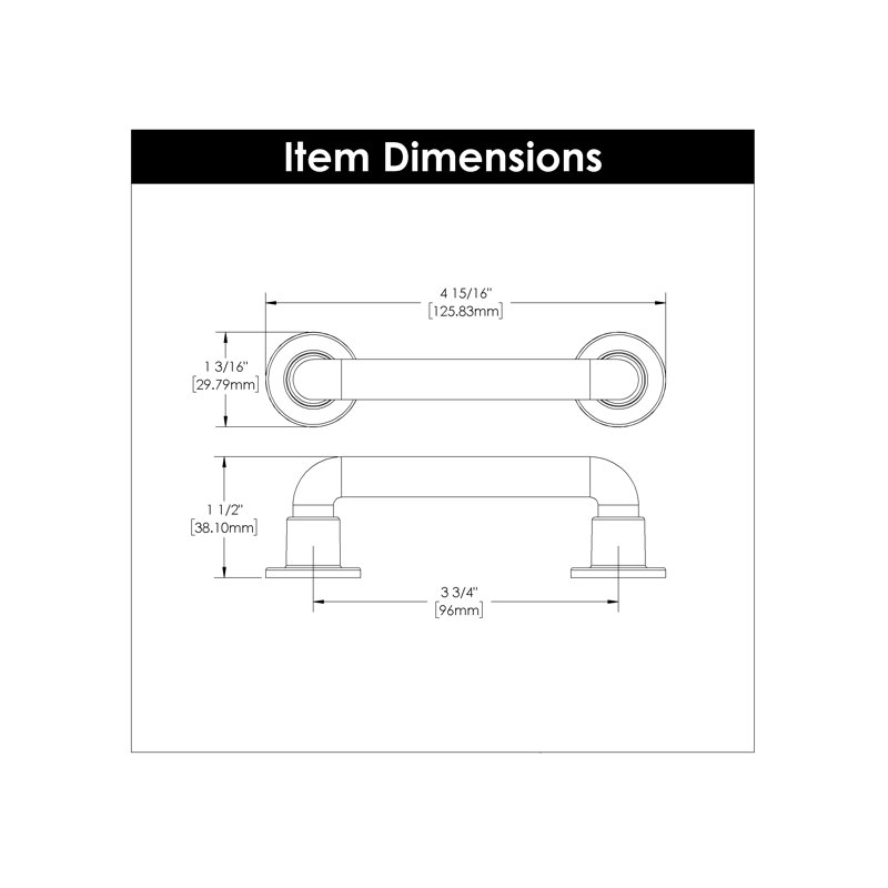 Urbane Collection Pull 3-3/4 Inch (96mm) Center to Center, Champagne Bronze