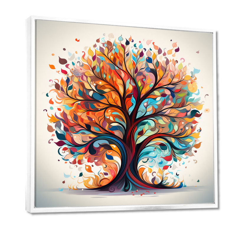 Abril - art mural chêne, Toile encadrée flottée blanche, H 16 po x l 16 po x P 1 po