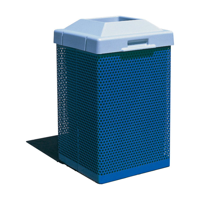 Poubelle en acier 38 gallons, Bleu