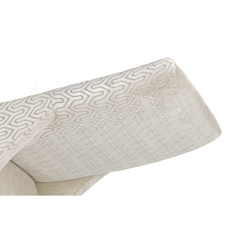 Chaise de salle à manger Griffie, Velours crème, Naturel