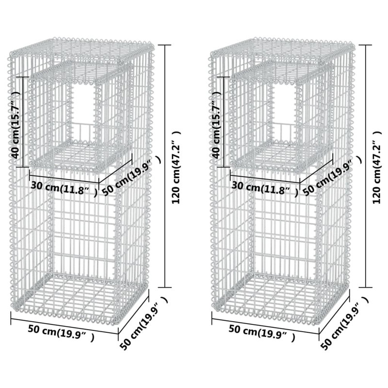 Mahaffie Metal Planter Box, H120 x W50 x D50cm, 2