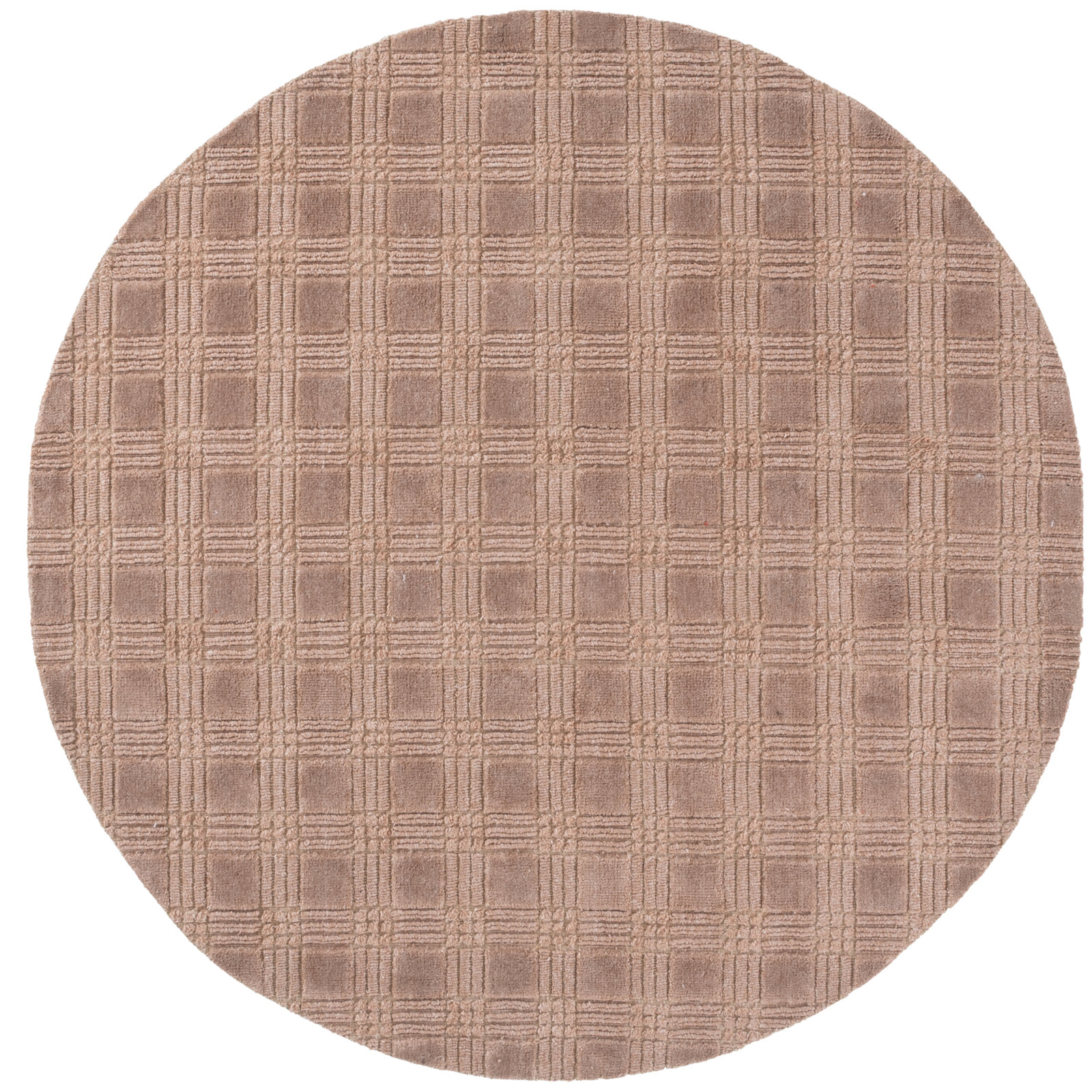 Hand-Loomed Plaid Performance Rug, Round 6'