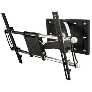 Single Articulating Silver/Black Tilt Wall Mount Holds up to 140 lbs