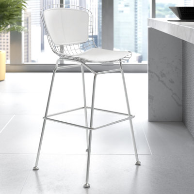 Brashears Upholstered Counter Stool with Metal Frame