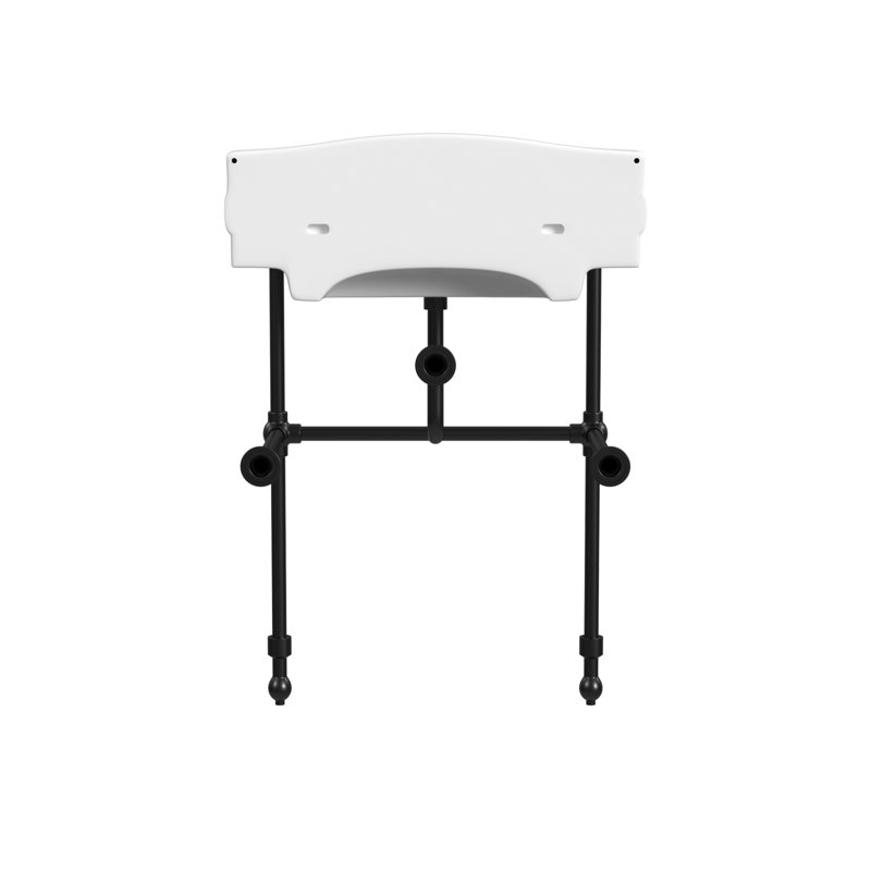 Cheviot Products Essex 24" Console Bathroom Sink with Overflow & Metal Base, Matte Black, 4" Centerset