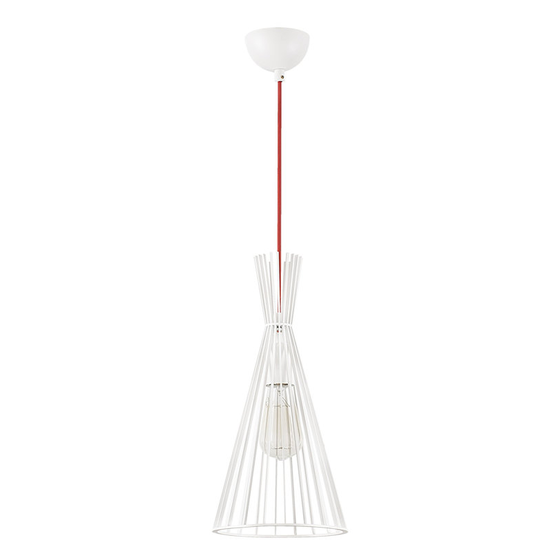Luminaire suspendu géométrique unique et remarquable 1 lumière Follis, Blanc, Blanc