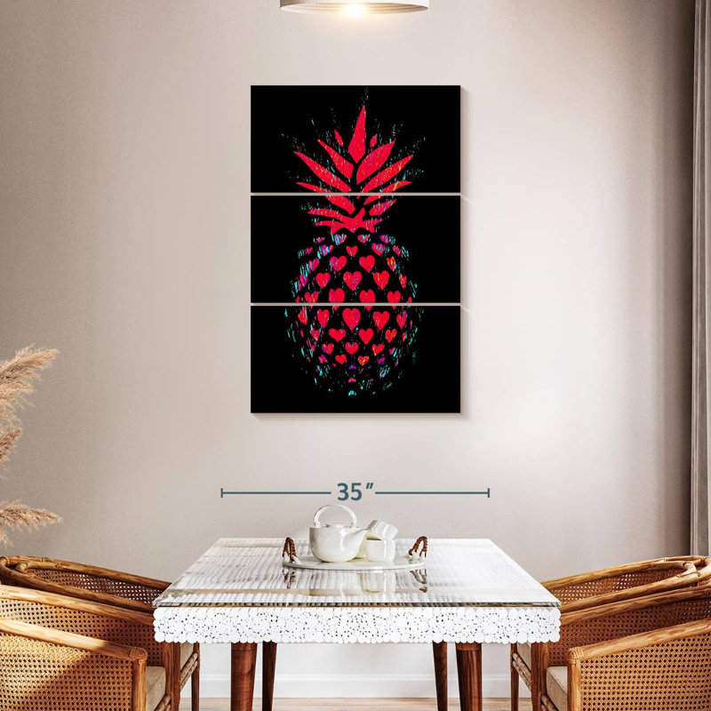 Yarlin Heart Dotted Pineapple, 45" H x 28" W