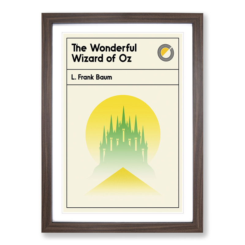 Book Cover the Wonderful Wizard of Oz L. Frank Baum - Picture Frame Graphic Art, 36cm H x 27cm W x 2cm D, Walnut