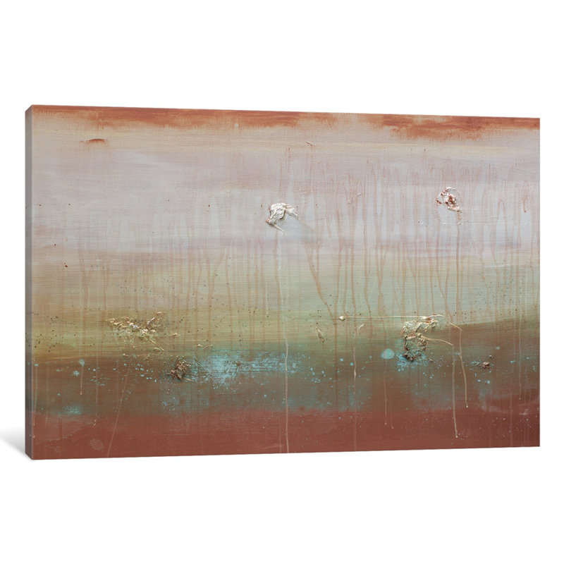 Art mural sur toile tendue ondulations en cuivre, H 8 po x l 12 po x P 0,75 po, Pas de tapis, Toile tendue