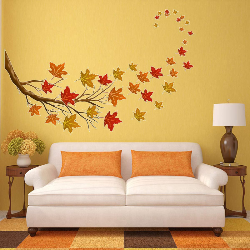 Ensemble de 37 décorations murales 37 feuilles d'automne