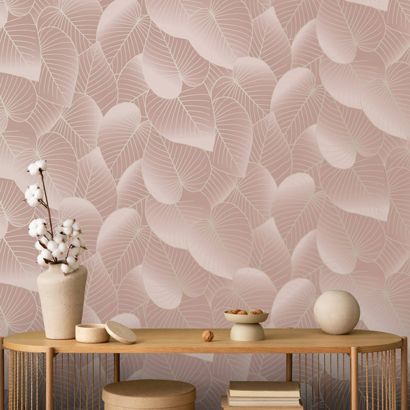 Papier peint graphique, Rose