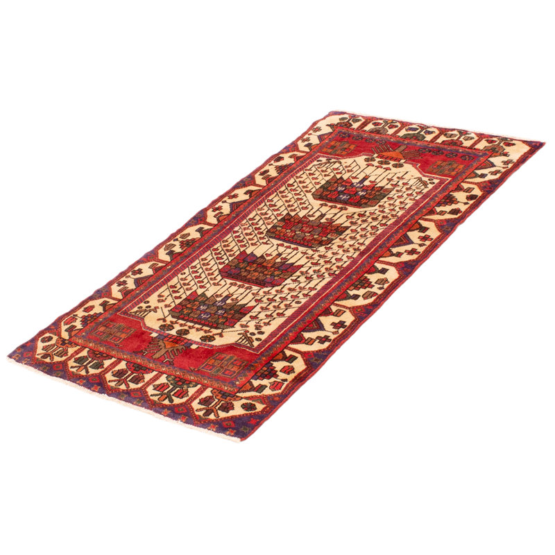 Tapis unique en laine noué à la main de style 1990S de 3 pi 3 po x 6 pi 0 po Zain