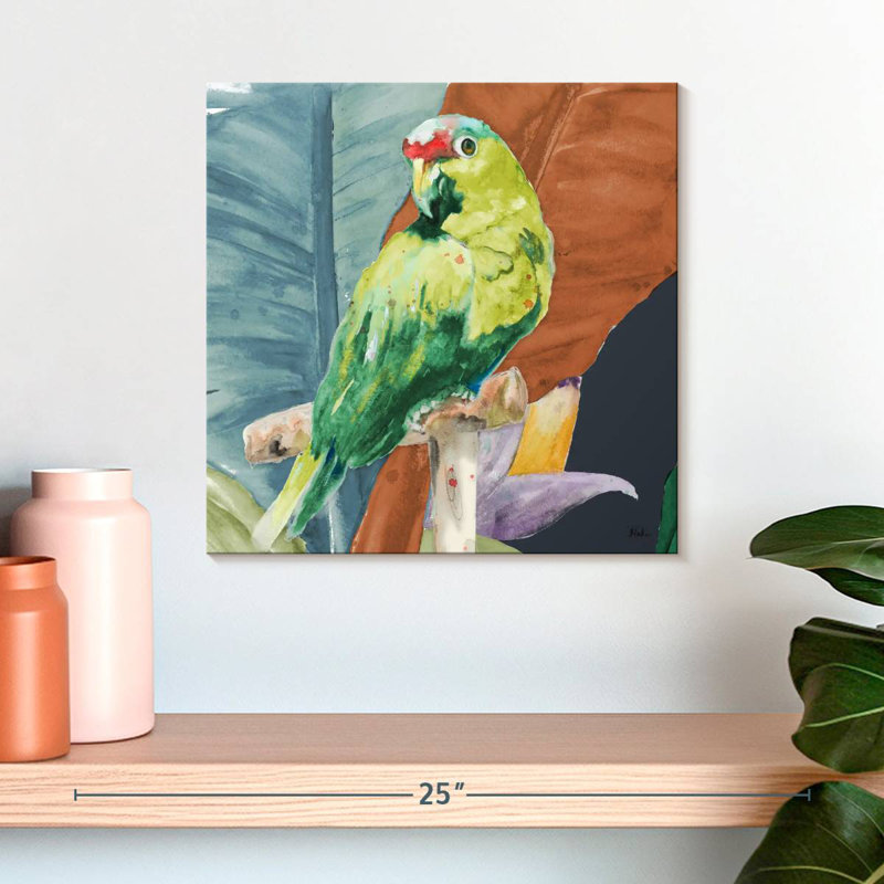 Brampt, perroquet tropical, H 16 po x l 16 po