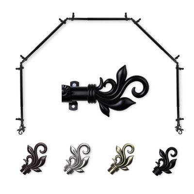 Rexford Adjustable Bay Window Single Curtain Rod