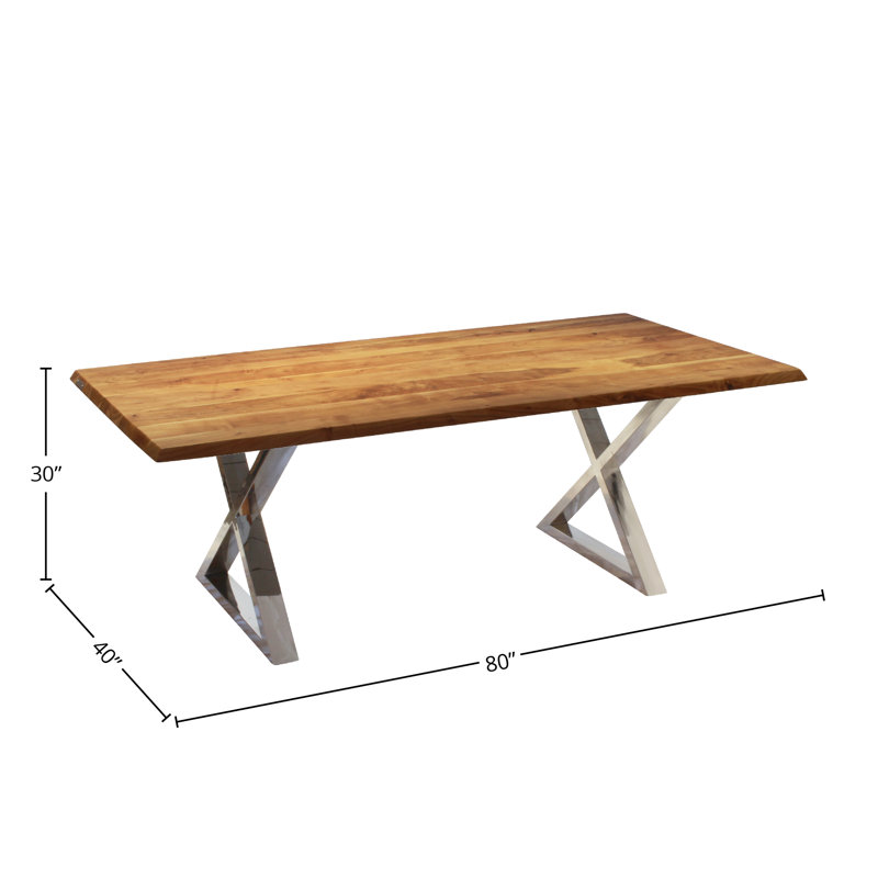Table de salle à manger Marilea, Argent / ambre