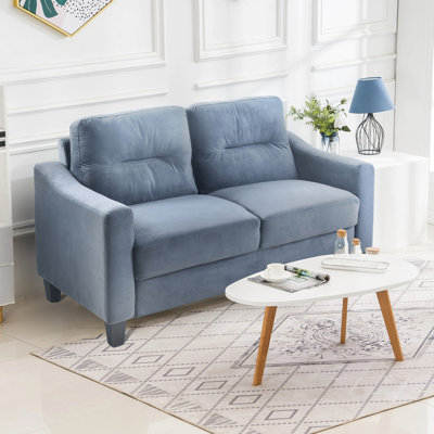 Canapé modulaire polyvalent en velours gris pour la chambre à coucher - 2 sièges, coussins épais et amovibles de 2 po pour les bureaux à domicile et les salons