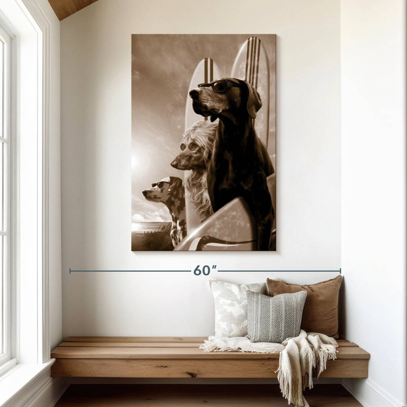 Ketti Surfing Dogs, H 48 po x l 32 po