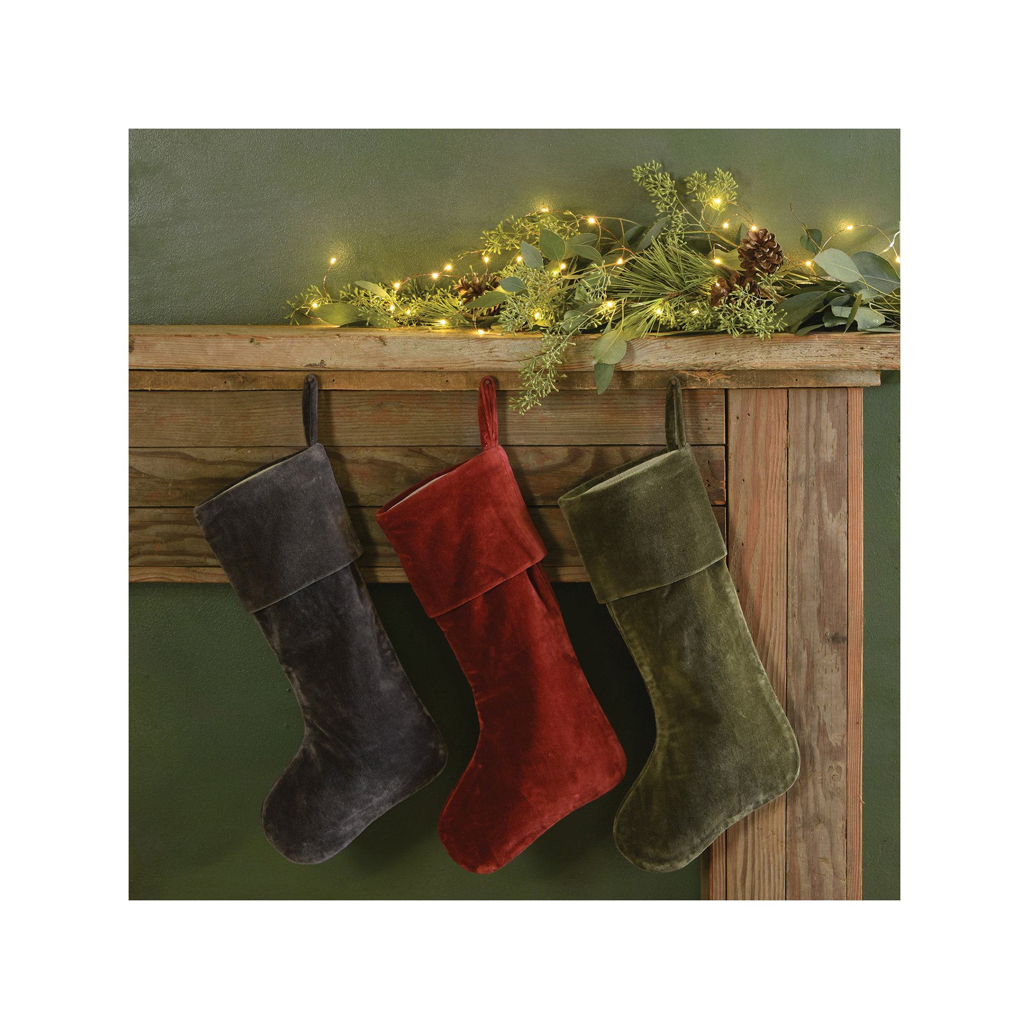 Velvet Stocking, Sage Green
