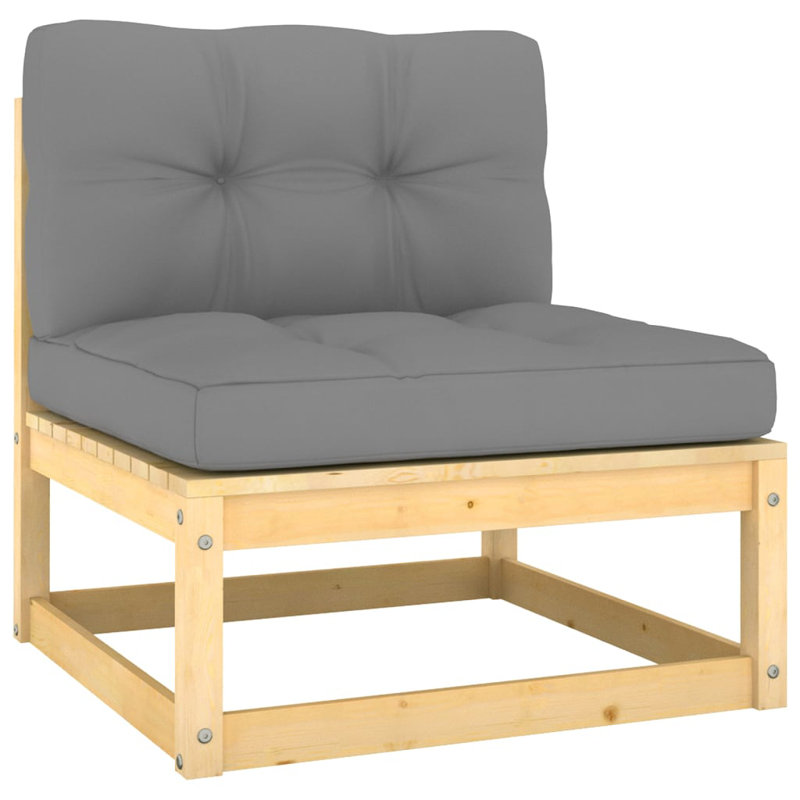 Patio Chair with Cushions, Brown, Gray