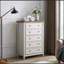 Commode moderne à 5 tiroirs, commode à tiroirs et rangement pour vêtements, armoire de rangement pour le salon, rangement pour commode de ferme BEIGE