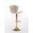 Set Of 2  Bar Stools,With Chrome Footrest And Base Swivel Height Adjustable Mechanical Lifting Velvet + Golden Leg Simple Bar Stool-Cream-117042366-117042368