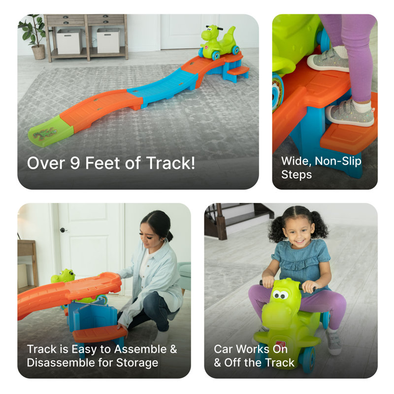 Dino Dash Green and Orange Plastic Roller Coaster Playset