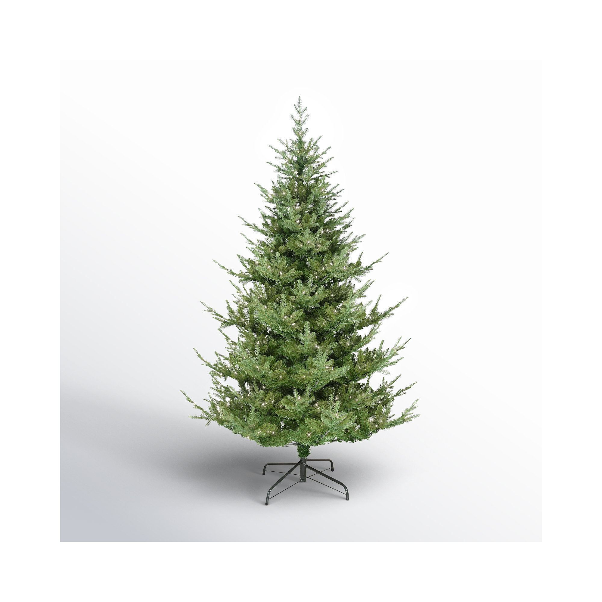 Green Realistic Artificial Spruce Christmas Tree with Light, 6' 6" H