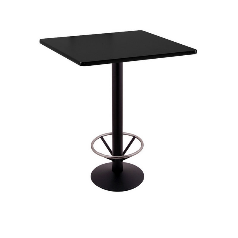 Table carrée 30 "à hauteur de bar avec anneau de pied, 42" H x 30" W x 30" D