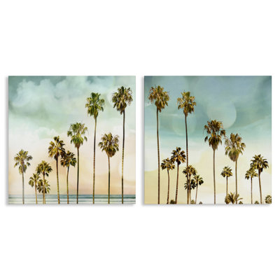 Ensemble d'art mural sur toile 2 palmiers tropicaux tropicaux par Devon Davis