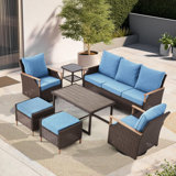 7-Piece Patio Furniture Set with Swivel Chair