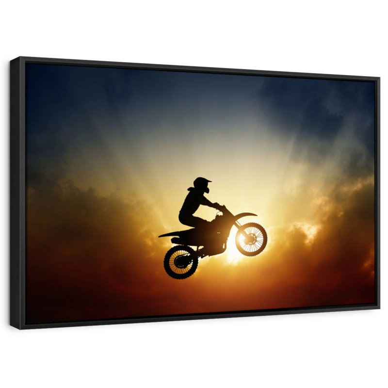 Impression sur toile «Dirt Bike Sunburst», H 9 po x l 13 po
