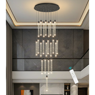 23-light Modern Crystal Led Chandelier Black
