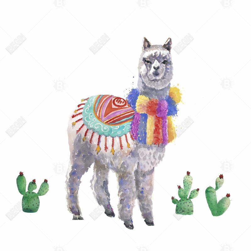 Traditional peruvian lama - 16"x16" Throw pillow cover - Poly twill - Print on demand, 16" H x 16" W